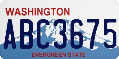 WA license plate ABC3675