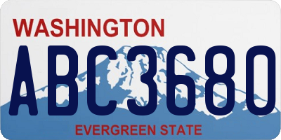 WA license plate ABC3680