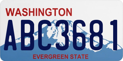 WA license plate ABC3681
