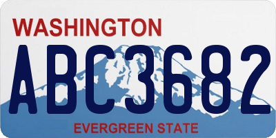 WA license plate ABC3682