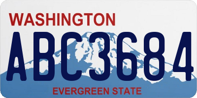 WA license plate ABC3684