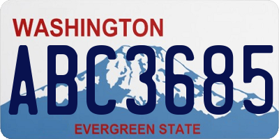 WA license plate ABC3685
