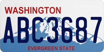 WA license plate ABC3687