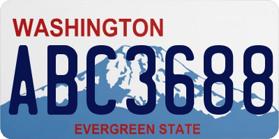 WA license plate ABC3688