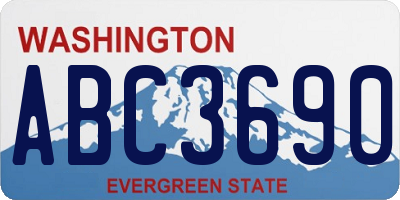 WA license plate ABC3690