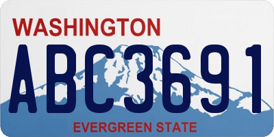 WA license plate ABC3691