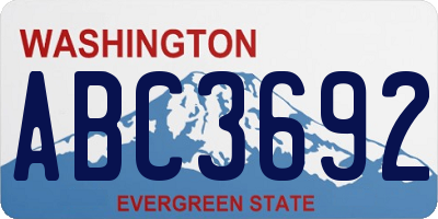 WA license plate ABC3692