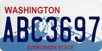 WA license plate ABC3697