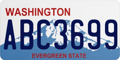 WA license plate ABC3699