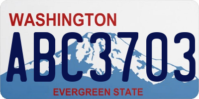 WA license plate ABC3703