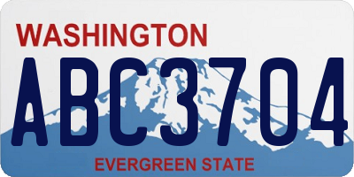 WA license plate ABC3704