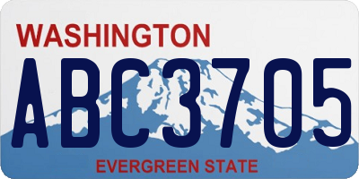 WA license plate ABC3705
