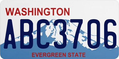 WA license plate ABC3706