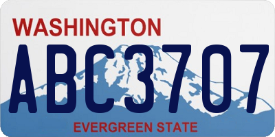 WA license plate ABC3707