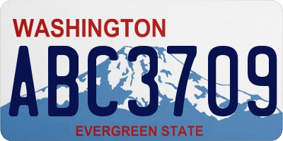 WA license plate ABC3709