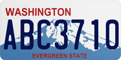 WA license plate ABC3710