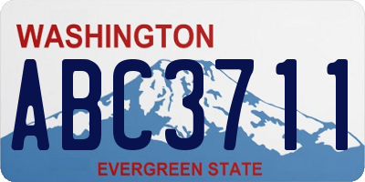 WA license plate ABC3711