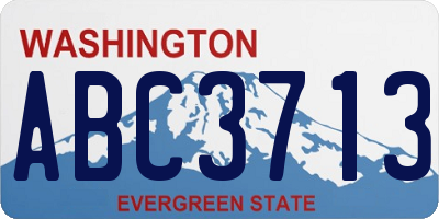 WA license plate ABC3713