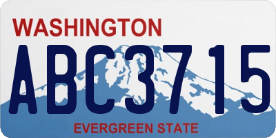 WA license plate ABC3715