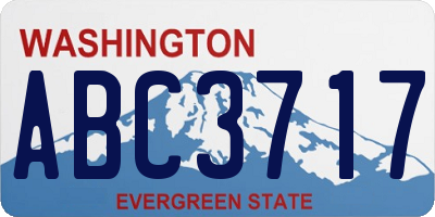 WA license plate ABC3717