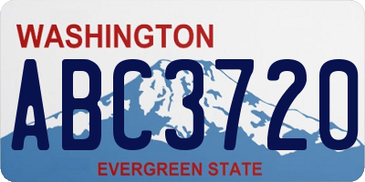 WA license plate ABC3720