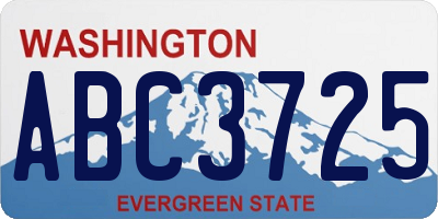 WA license plate ABC3725