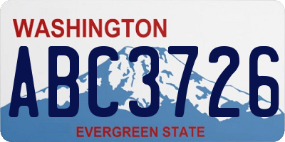 WA license plate ABC3726