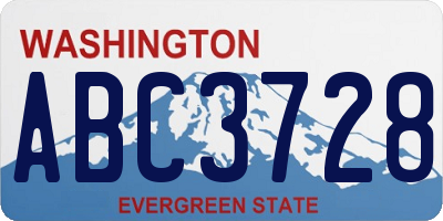 WA license plate ABC3728