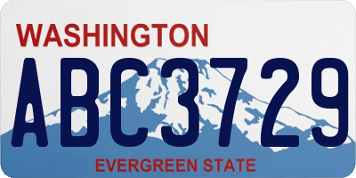 WA license plate ABC3729