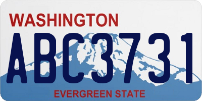 WA license plate ABC3731