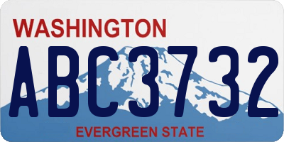 WA license plate ABC3732