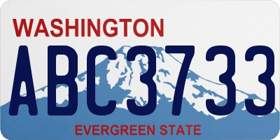 WA license plate ABC3733