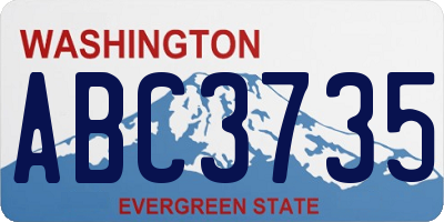 WA license plate ABC3735