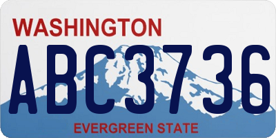 WA license plate ABC3736