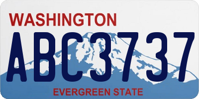 WA license plate ABC3737