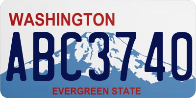 WA license plate ABC3740