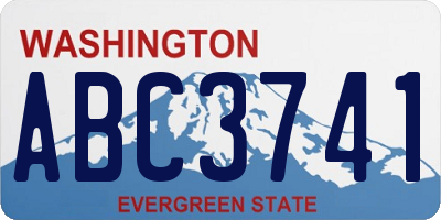 WA license plate ABC3741