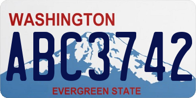 WA license plate ABC3742