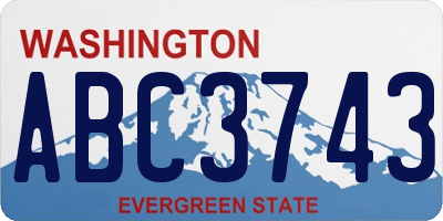 WA license plate ABC3743