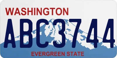 WA license plate ABC3744