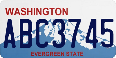 WA license plate ABC3745