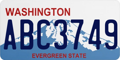 WA license plate ABC3749