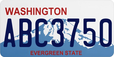WA license plate ABC3750
