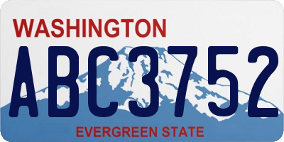 WA license plate ABC3752