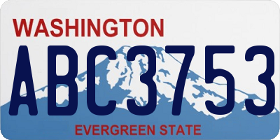 WA license plate ABC3753