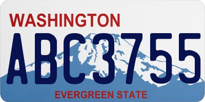 WA license plate ABC3755