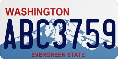 WA license plate ABC3759
