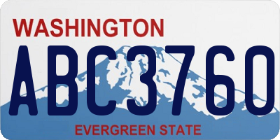 WA license plate ABC3760