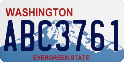 WA license plate ABC3761