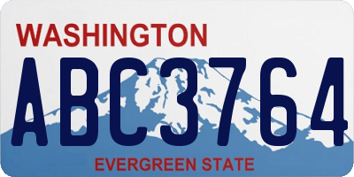 WA license plate ABC3764